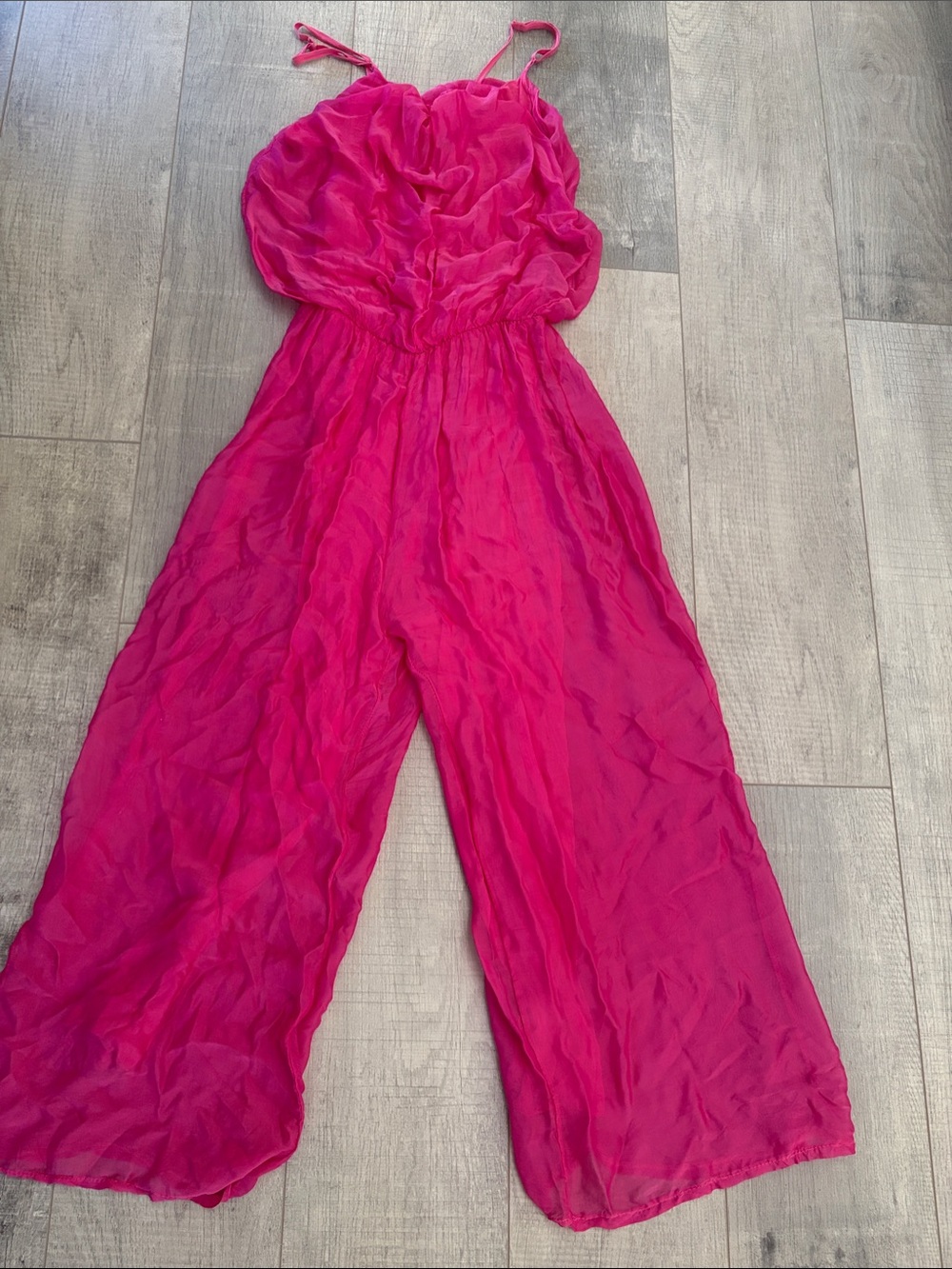 Womens Hot Pink Wide-Leg Jumpsuit - One size fits all
